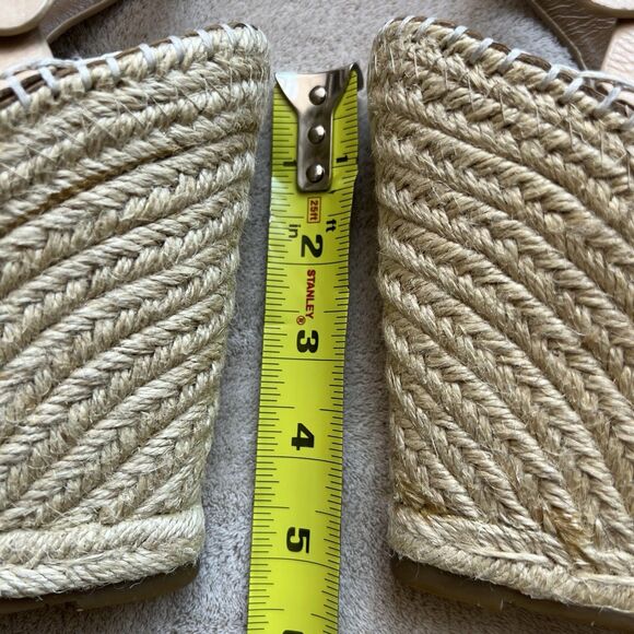 Joie Lena Tan Leather Wedge Sandal Women EU 40 US 9 - 9.5 Jute Espadrille Beach - Picture 12 of 16